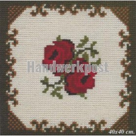 kreuzstichkissen rode rozen