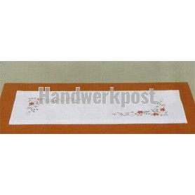 kreuzstichläufer geraniums met vergeetmenietjes, wit