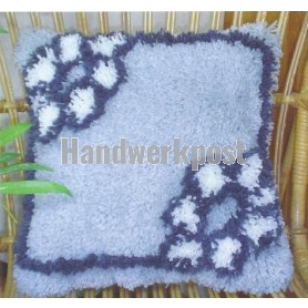 knüpfkissen blauwe bloemen (excl. knüpfhaken)