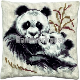 kreuzstichkissen panda met jong