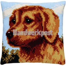 kreuzstichkissen golden retriever