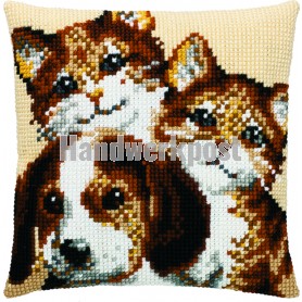 kreuzstichkissen poezen met hond