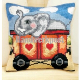 kreuzstichkissen dierentrein, olifant