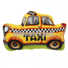 kreuzstichkissen verkeer, taxi