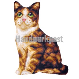 kreuzstichkissen bruine poes