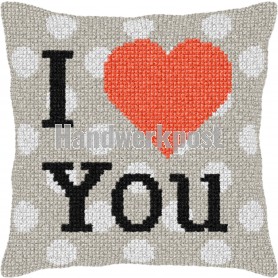 kreuzstichkissen "i love you"