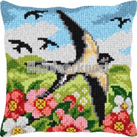 kreuzstichkissen zwaluwenvlucht