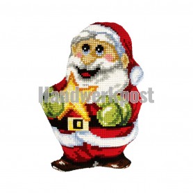 kreuzstichkissen lachende kerstman met ster