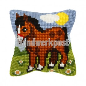 kreuzstichwandbehang paard in de wei