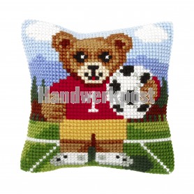 kreuzstichwandbehang beertje met voetbal