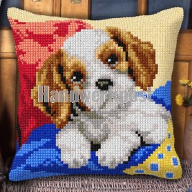 kreuzstichkissen king charles pup