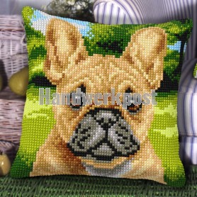 kreuzstichkissen franse bulldog