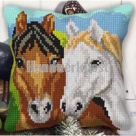 kreuzstichkissen paarden