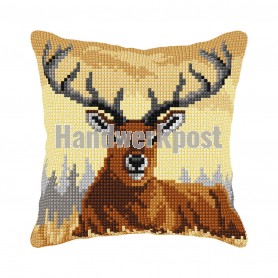 kreuzstichkissen liggend hert