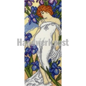 kreuzstichwandbehang mucha, iris