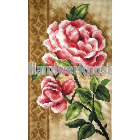 kreuzstichwandbehang stijlpatroon, rose pioenrozen