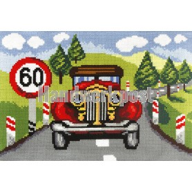 kreuzstichteppich verkeer, niet harder dan 60...