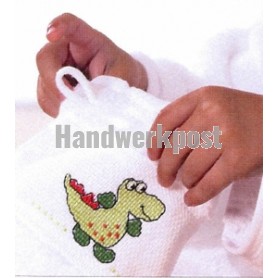 frottee waschhandschuh, wit (incl. aida stickkante)