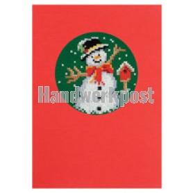 stickpackung weihnachtskarte, sneeuwman