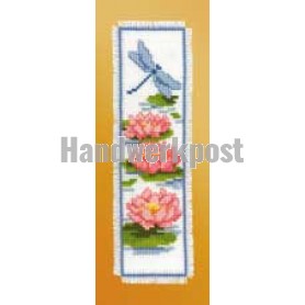 stickpackung lesezeichen, waterlelies met libelle