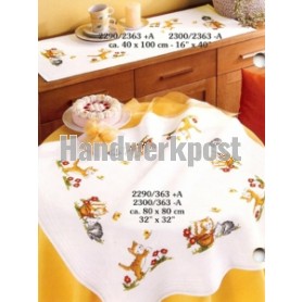 kreuzstichdecke spelende poezen, wit