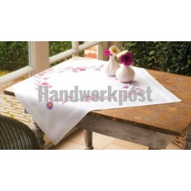 kreuzstichdecke veldbloemen met vlinders, wit