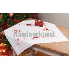 kreuzstichdecke rendieren, wit