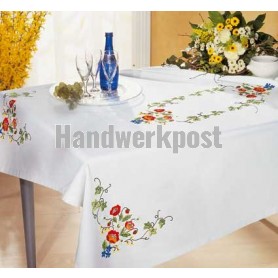 stielstichdecke klaprozen, wit