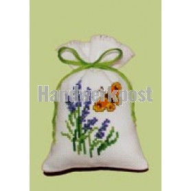 stickpackung kräutertütchen, bloemen met vlinder