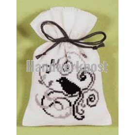 stickpackung kräutertütchen, vogel zwart