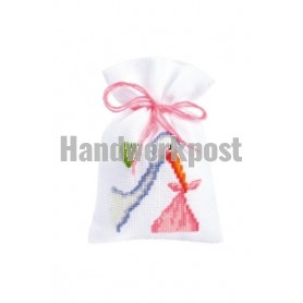 stickpackung kräutertütchen, ooievaar/rose