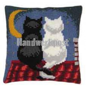 kreuzstichkissen poezen op dak