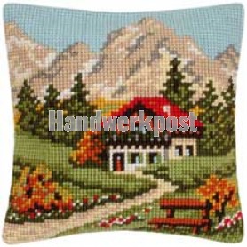 kreuzstichkissen berglandschap