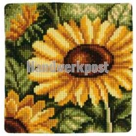kreuzstichkissen zonnebloem