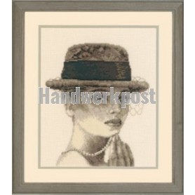 stickpackung dame met voile/hoed