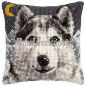 kreuzstichkissen wolf
