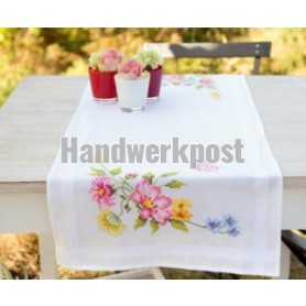 kreuzstichläufer voorjaarsbloemen, wit
