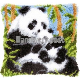 knüpfkissen panda met jong