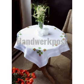 kreuzstichdecke klavertjes met lieveheersbeestjes, wit