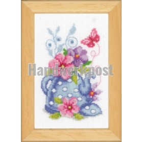 stickpackung koffiepot met bloemen