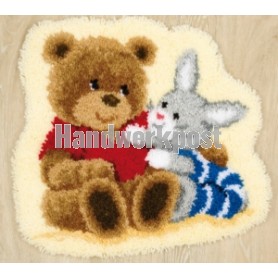 knüpfdecke beer met konijn