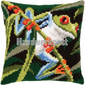 kreuzstichkissen boomkikker op tak