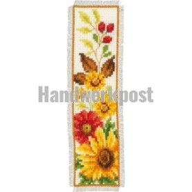 stickpackung lesezeichen, herfstbloemen