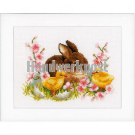 stickpackung paaskuikens met konijn