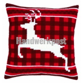 kreuzstichkissen hert gestileerd