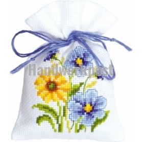 stickpackung kräutertütchen, blauw/gele bloemen-1