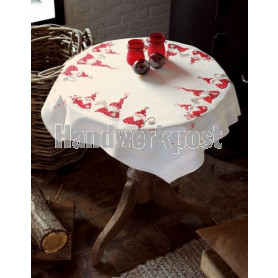 kreuzstichdecke drie kerstmannen, ecru