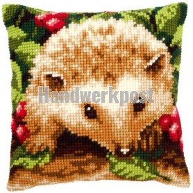 kreuzstichkissen egel in bossfeer