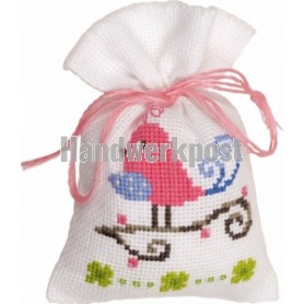 stickpackung kräutertütchen, vogel/rose