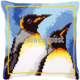 kreuzstichkissen pinguins